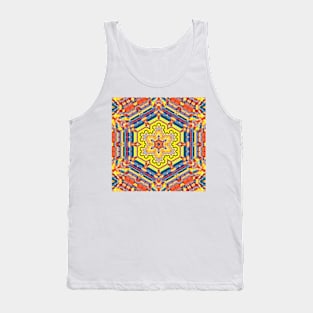 bright primary coloured hexagonal kaleidoscope design Tank Top